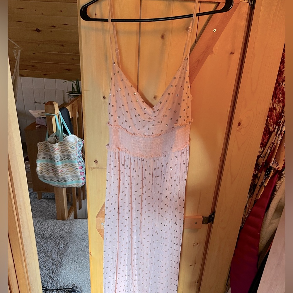 Sparkly sheer maxi dress by free people intimately super pretty, worn once